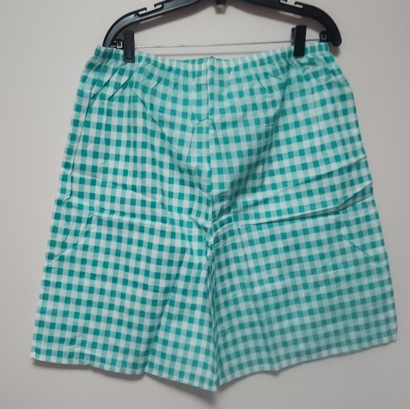 Anthony Richards Green and White Check Pattern ShortSet Pajamas 1X New - Picture 8 of 11